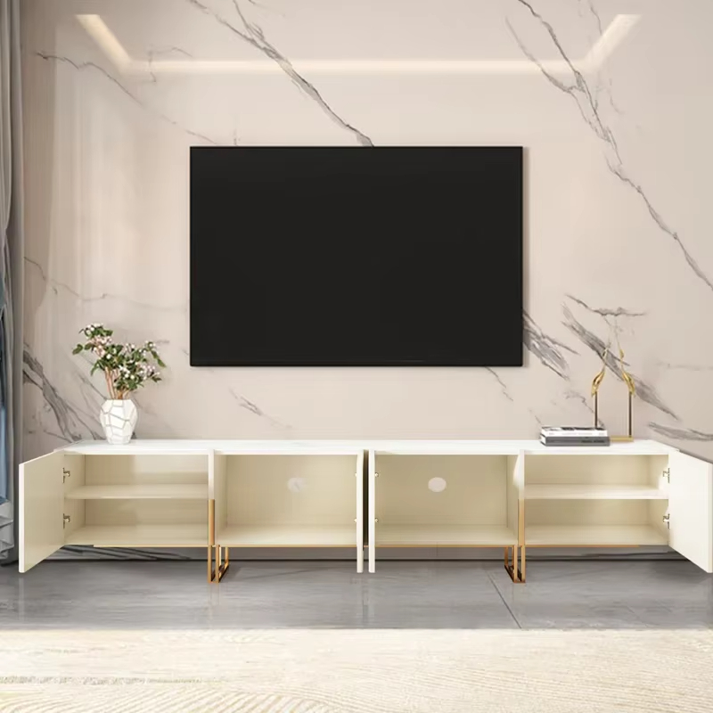 PRE-ORDER Light Luxury Media Console Marble Top TV Stand Modern Living Room Furniture Long TV Stand 