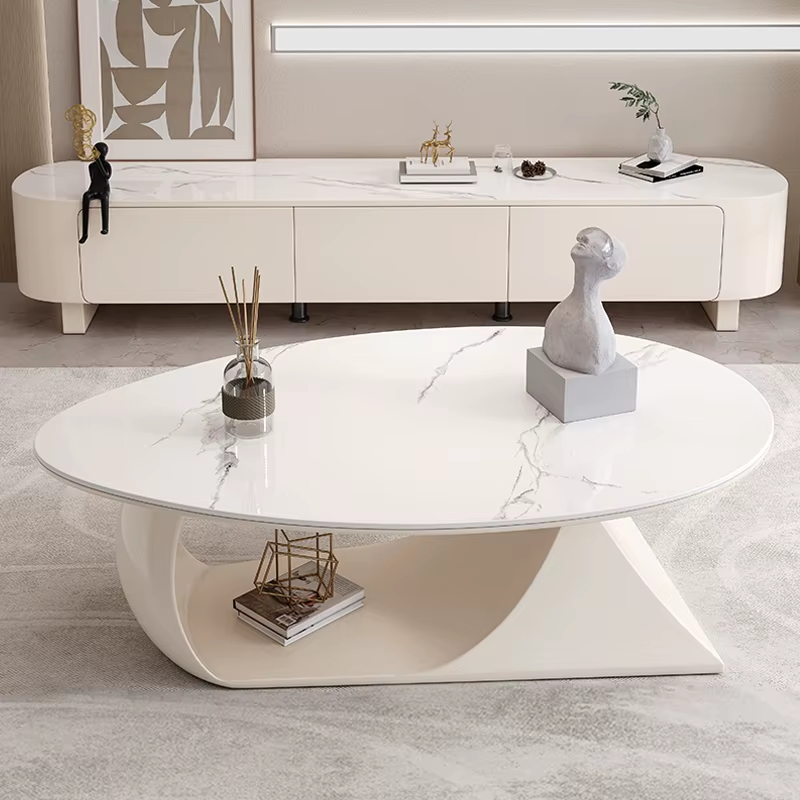 [PRE-ORDER] Modern Living Room Oval Rock Panel Coffee Table