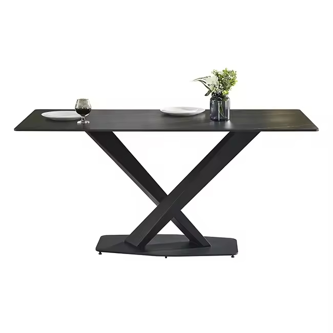 [PRE-ORDER] New Italian Style Dining Table and Chair Set Rectangular Sintered Stone Top Customizable for Small Apartments