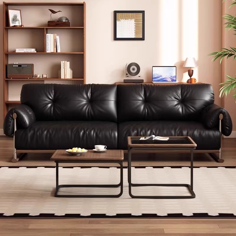 [PRE-ORDER] French retro black walnut solid wood sofa 