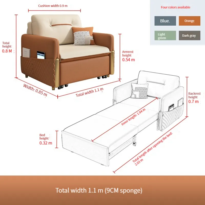 [Pre-order]  Light luxury sofa bed dual-purpose folding modern small living room double multi-functional removable and washable technology cloth sofa bed-Smart-Living