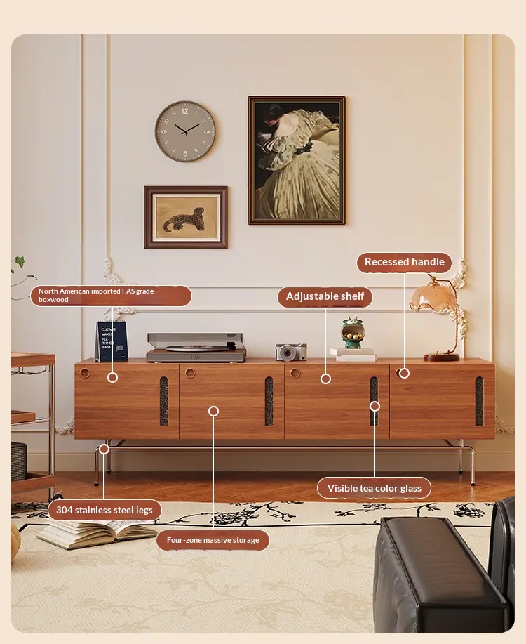 [PRE-ORDER] French retro coffee table, oval shape, Scandinavian style, suitable for living room, vintage style table.