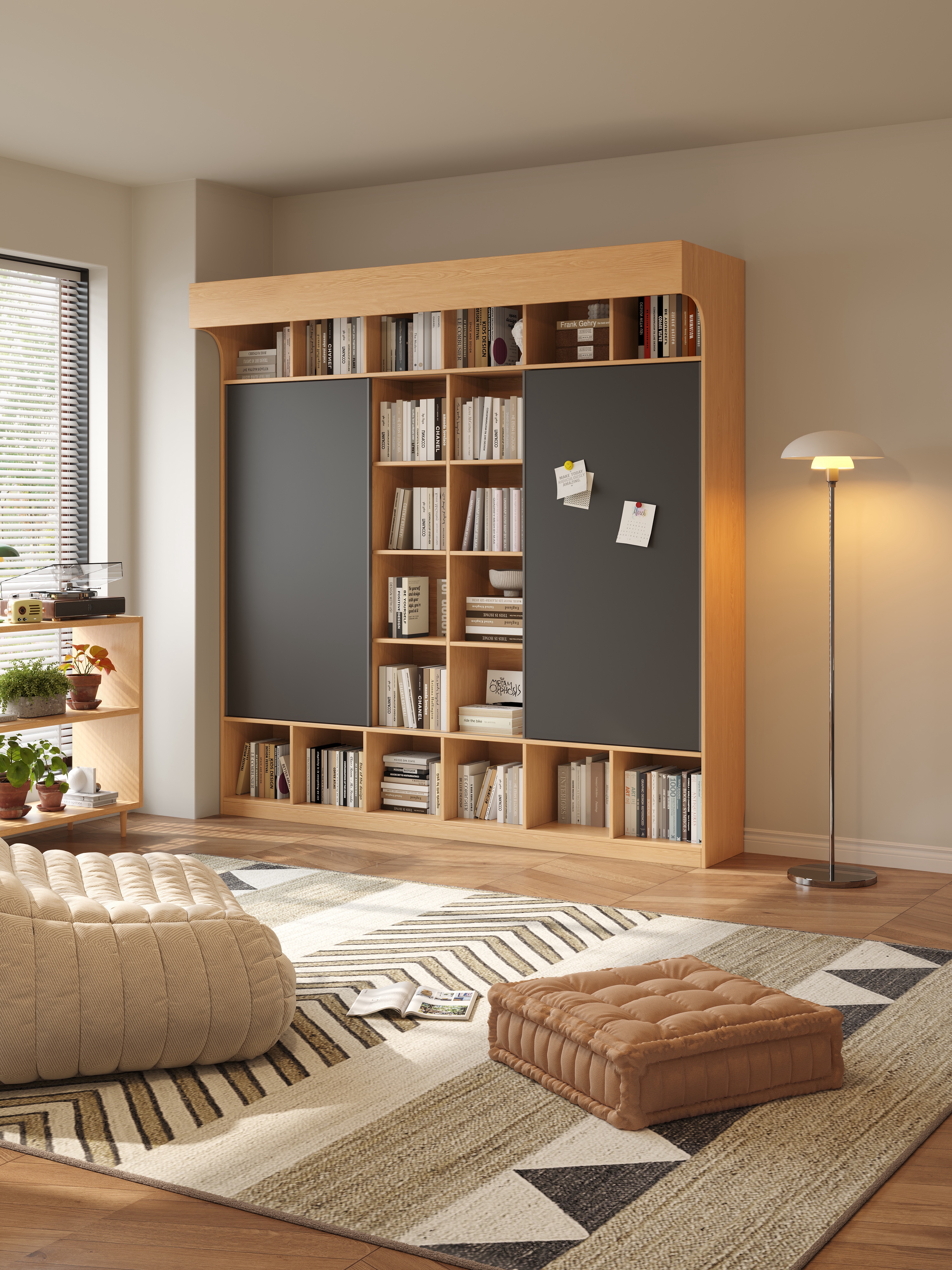 [PRE-ORDER] Guobu solid wood full-wall bookcase, bookshelf and storage combination cabinet