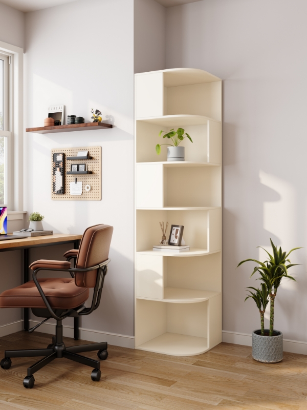 [PRE-ORDER] Solid wood corner bookcase floor-standing bookshelf storage rack