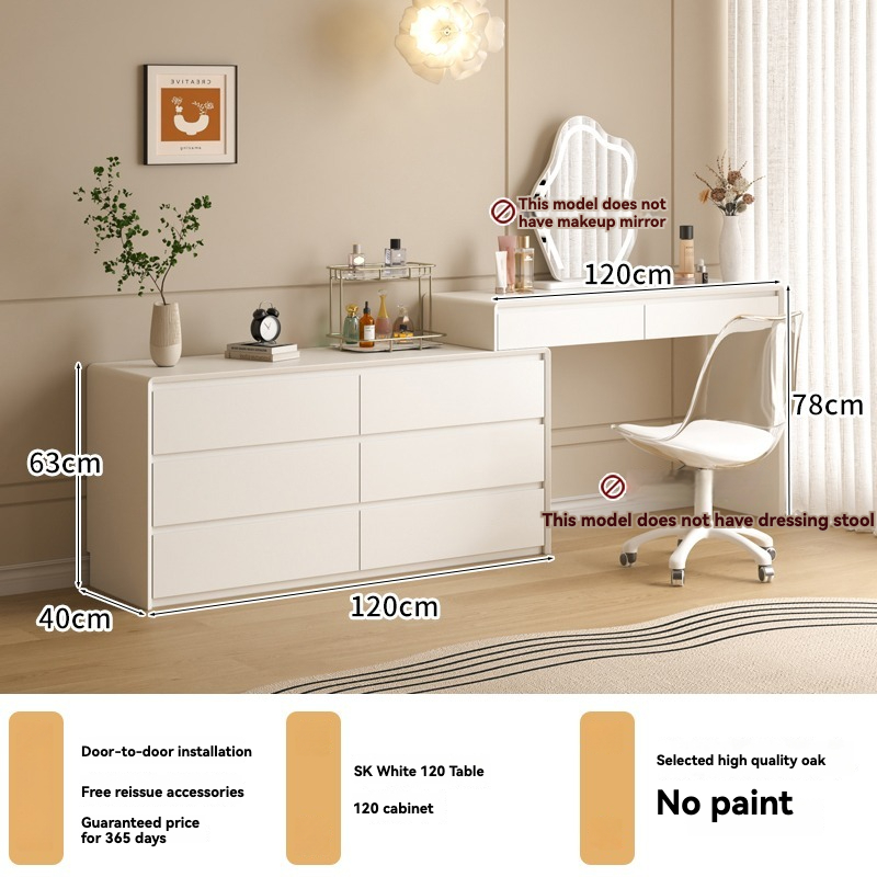 [Pre-order] Solid wood bucket cabinet, dressing table, storage cabinet, integrated multifunctional bedroom, telescopic corner, multi-layer bucket cabinet, makeup table-Smart-Living