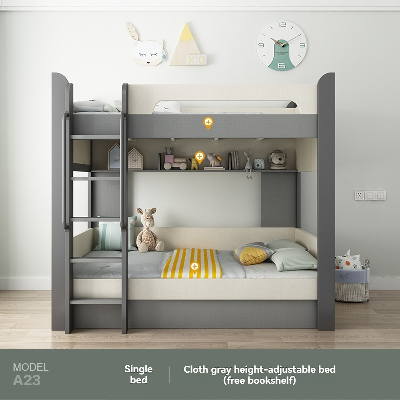 [Pre order] Solid Wood Children's Bunk Bed with Ladder Cabinets and Mattresses for Parent-Child Use