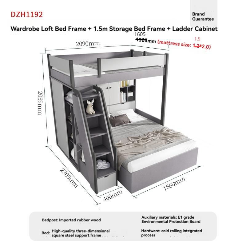 【Showroom】 Staggered bunk beds adult small household multifunctional combination high and low bunks two staggered type bunk beds-Smart-Living