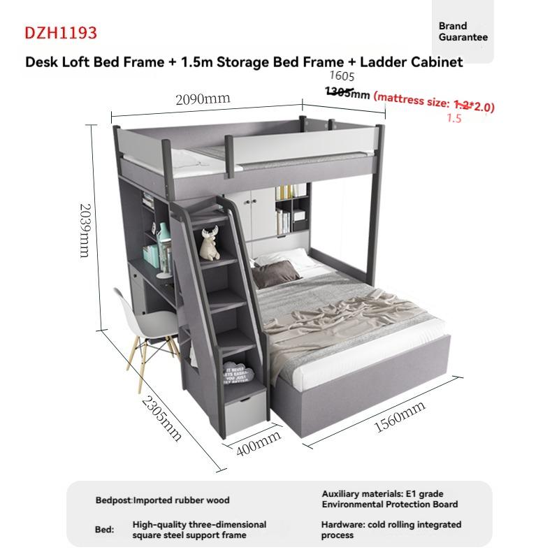 LXEStaggered adult small household Bunk Bed