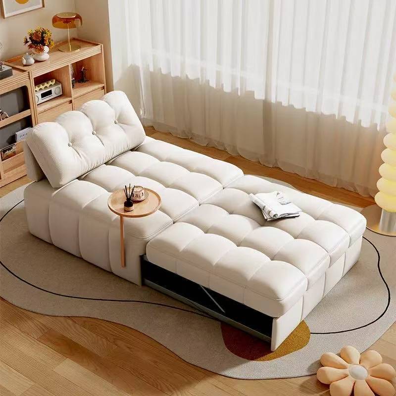 [PRE-ORDER] New Style Single Sofa Bed with Puff Function - Foldable, Retractable, Space-Saving for Small Living Rooms, Lazy Style