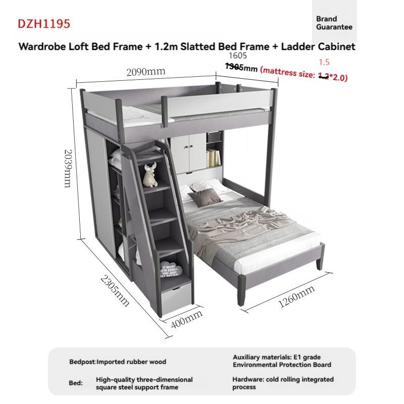 【Showroom】 Staggered bunk beds adult small household multifunctional combination high and low bunks two staggered type bunk beds-Smart-Living