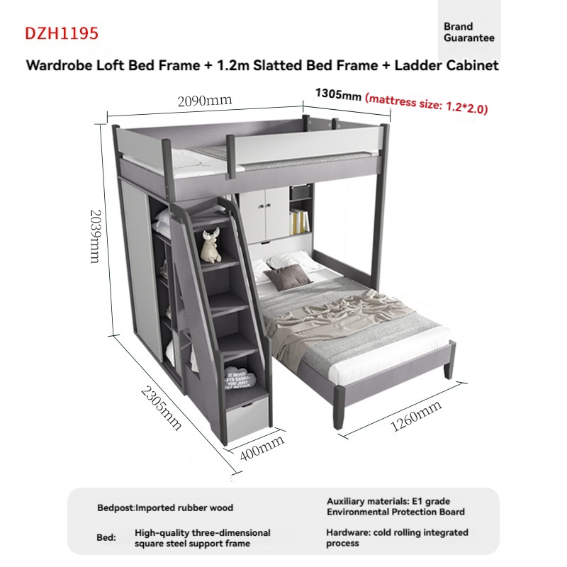 【Showroom】 Staggered bunk beds adult small household multifunctional combination high and low bunks two staggered type bunk beds-Smart-Living