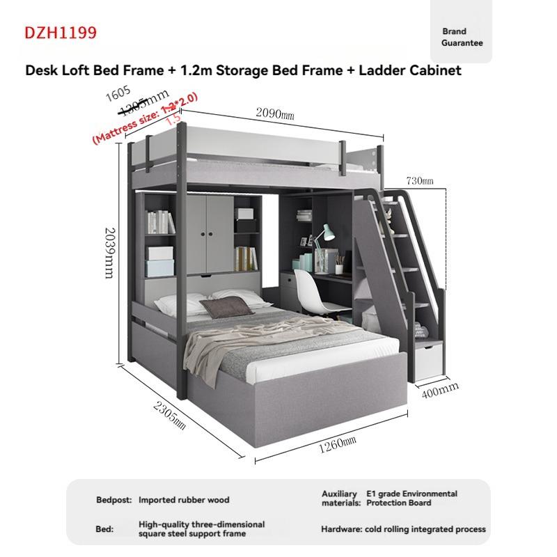LXEStaggered adult small household Bunk Bed