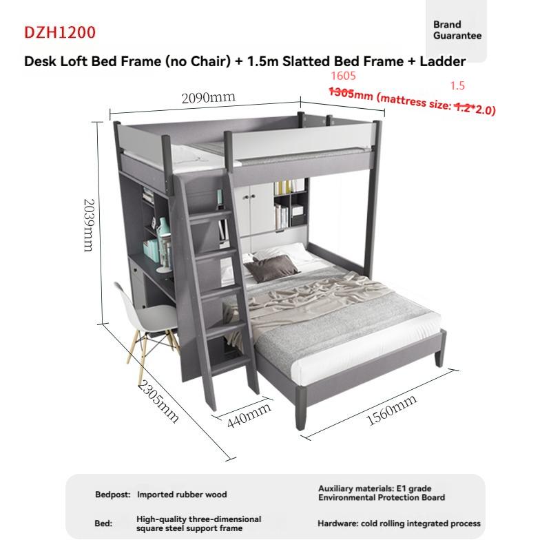 LXEStaggered adult small household Bunk Bed