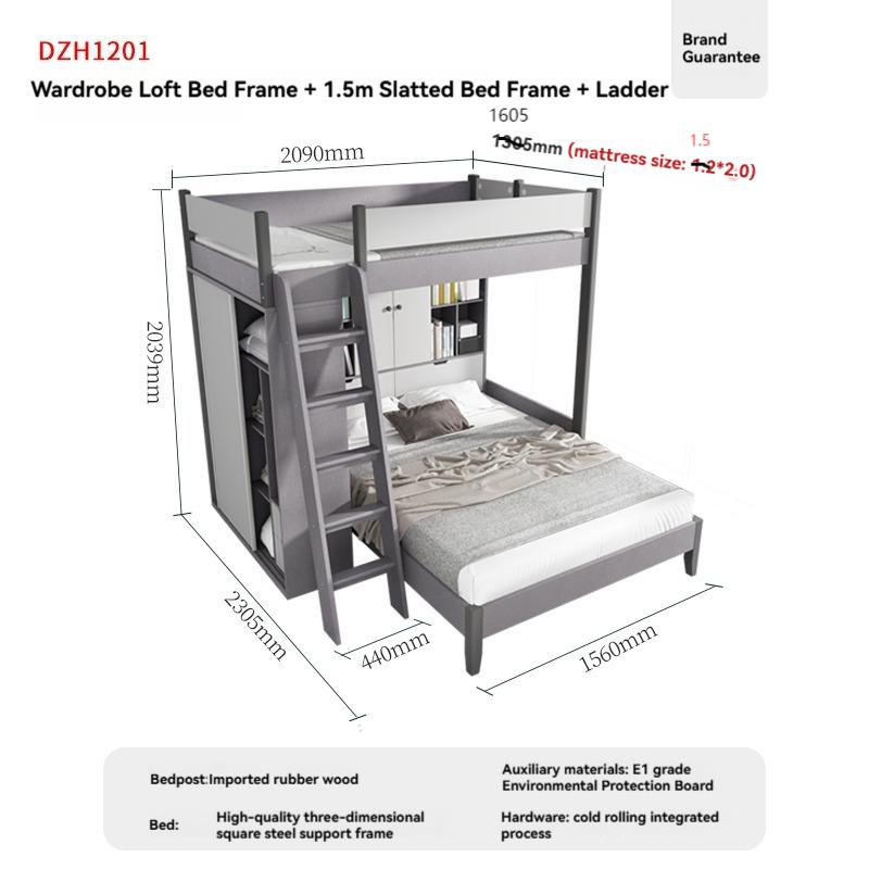 【Showroom】 Staggered bunk beds adult small household multifunctional combination high and low bunks two staggered type bunk beds-Smart-Living