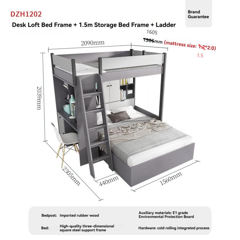 LXEStaggered adult small household Bunk Bed
