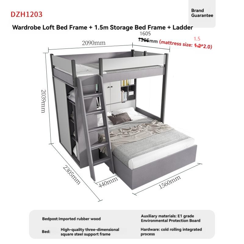 【Showroom】 Staggered bunk beds adult small household multifunctional combination high and low bunks two staggered type bunk beds-Smart-Living