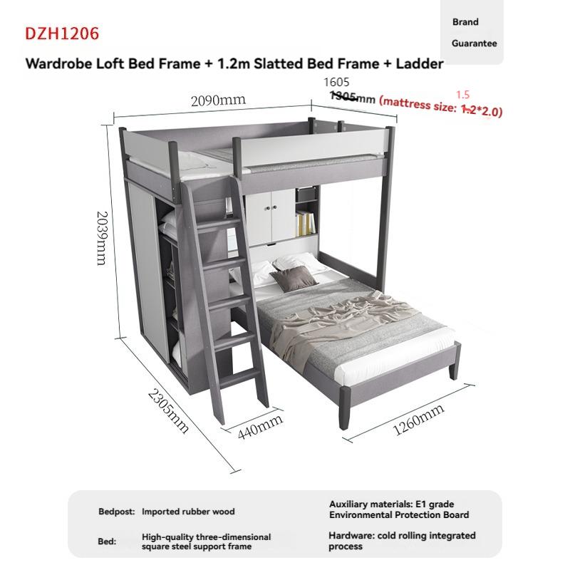 【Showroom】 Staggered bunk beds adult small household multifunctional combination high and low bunks two staggered type bunk beds-Smart-Living
