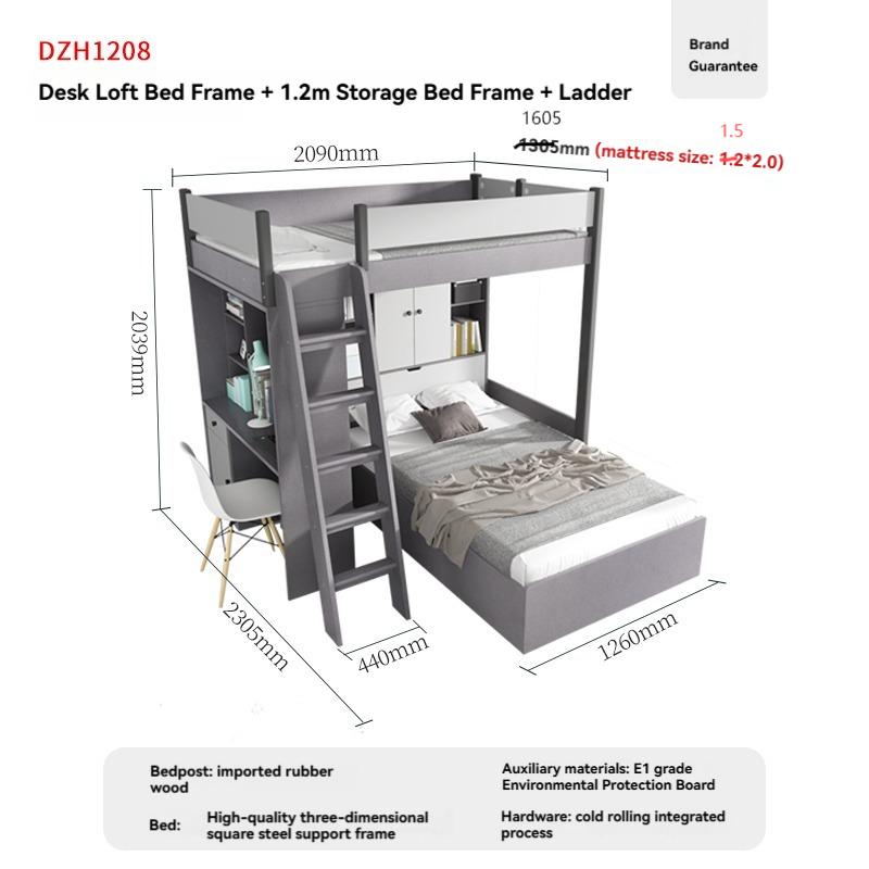 LXEStaggered adult small household Bunk Bed