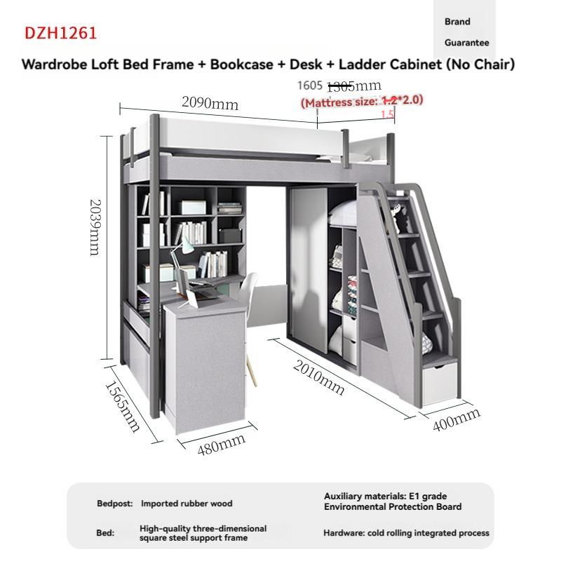 【Showroom】 Staggered bunk beds adult small household multifunctional combination high and low bunks two staggered type bunk beds-Smart-Living