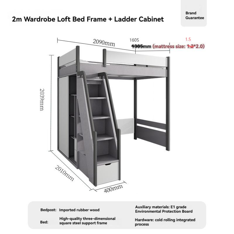 【Showroom】 Staggered bunk beds adult small household multifunctional combination high and low bunks two staggered type bunk beds-Smart-Living