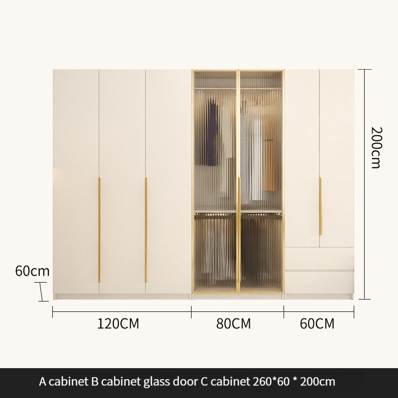 HMHF [Pre-order] Nordic solid wood wardrobe, bedroom, modern and minimalist home, one door to top mesh, red wardrobe, small unit, four or six door wardrobe