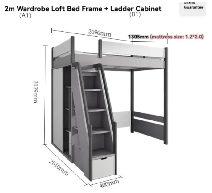【Showroom】 Staggered bunk beds adult small household multifunctional combination high and low bunks two staggered type bunk beds-Smart-Living