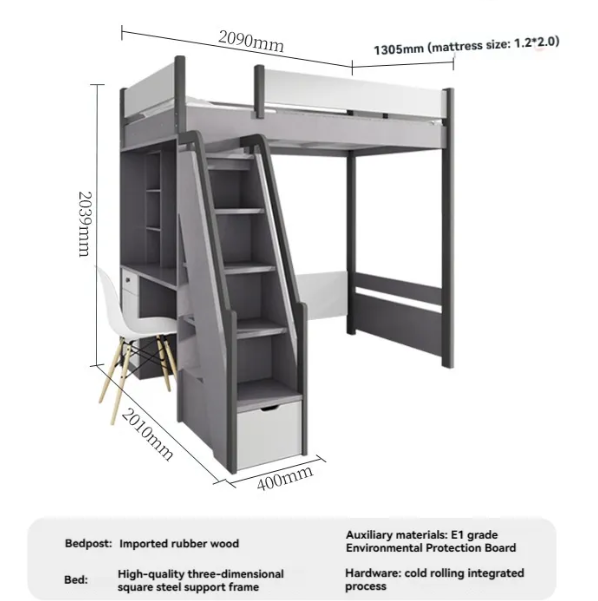LXEStaggered adult small household Bunk Bed