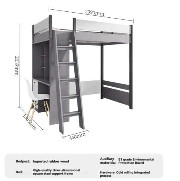 LXEStaggered adult small household Bunk Bed