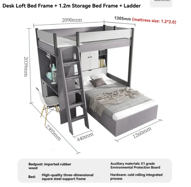 【Showroom】 Staggered bunk beds adult small household multifunctional combination high and low bunks two staggered type bunk beds-Smart-Living