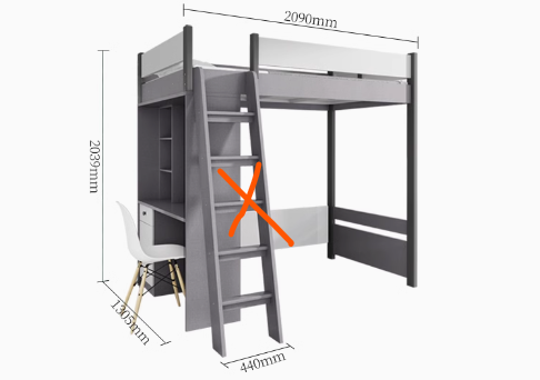 LXEStaggered adult small household Bunk Bed