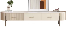 PRE-ORDER Rock plate coffee table small apartment cream style living room home size circle combination