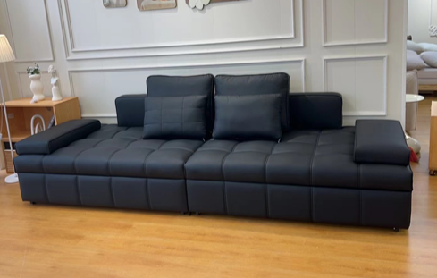 [PRE-ORDER] Italian Modern Minimalist Lawrence Sofa Bed Dual Use Integrated Push-pull Leather 