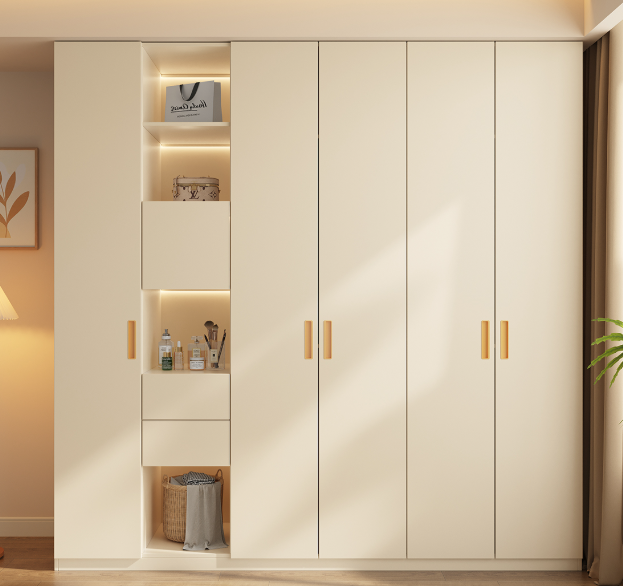[PRE-ORDER] Solid wood built-in handle wardrobe, home bedroom storage cabinet