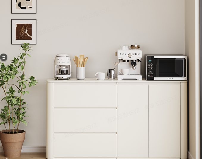 [PRE-ORDER] Custom-made curved sideboard ENF-grade kitchen cabinet