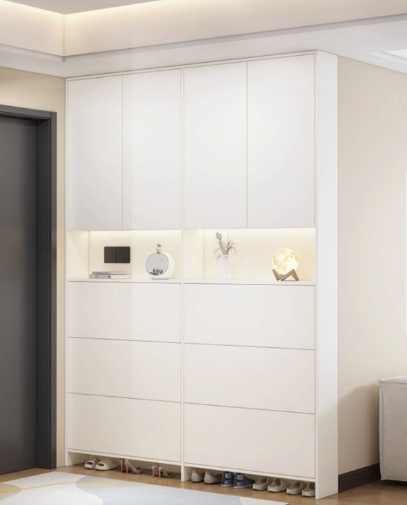 [PRE-ORDER] Solid wood ultra-thin flip-top narrow shoe cabinet