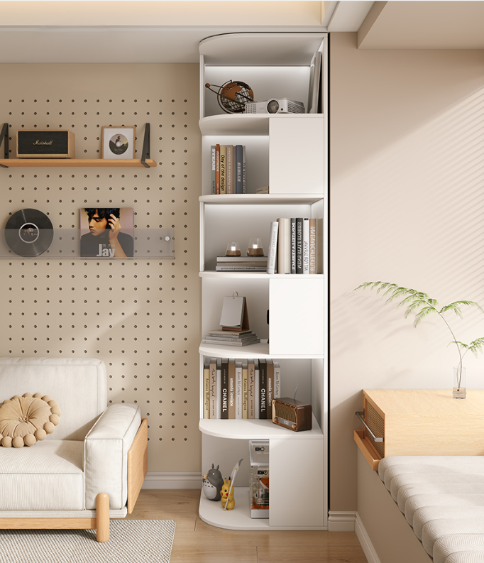 [PRE-ORDER] Solid wood corner bookcase floor-standing bookshelf storage rack