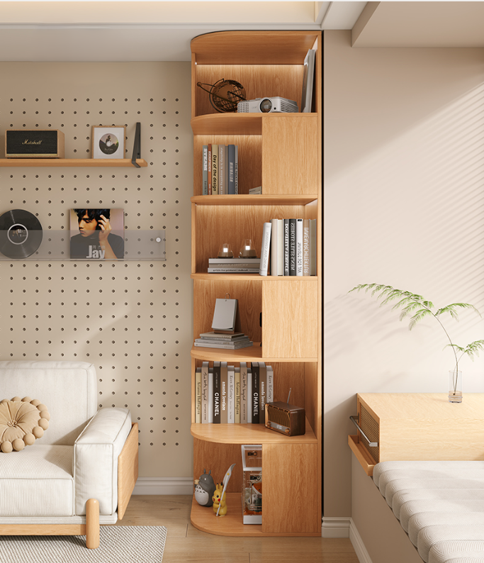 [PRE-ORDER] Solid wood corner bookcase floor-standing bookshelf storage rack