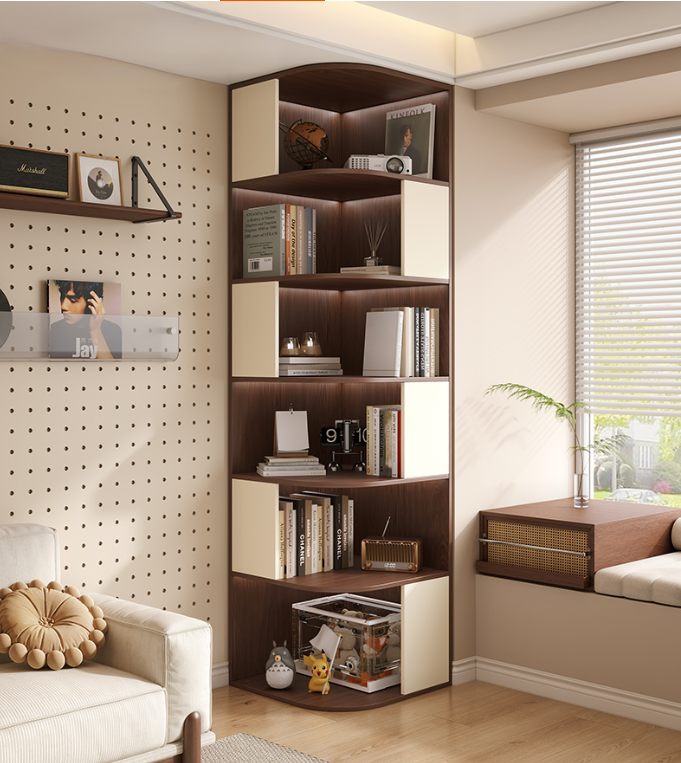 [PRE-ORDER] Solid wood corner bookcase floor-standing bookshelf storage rack