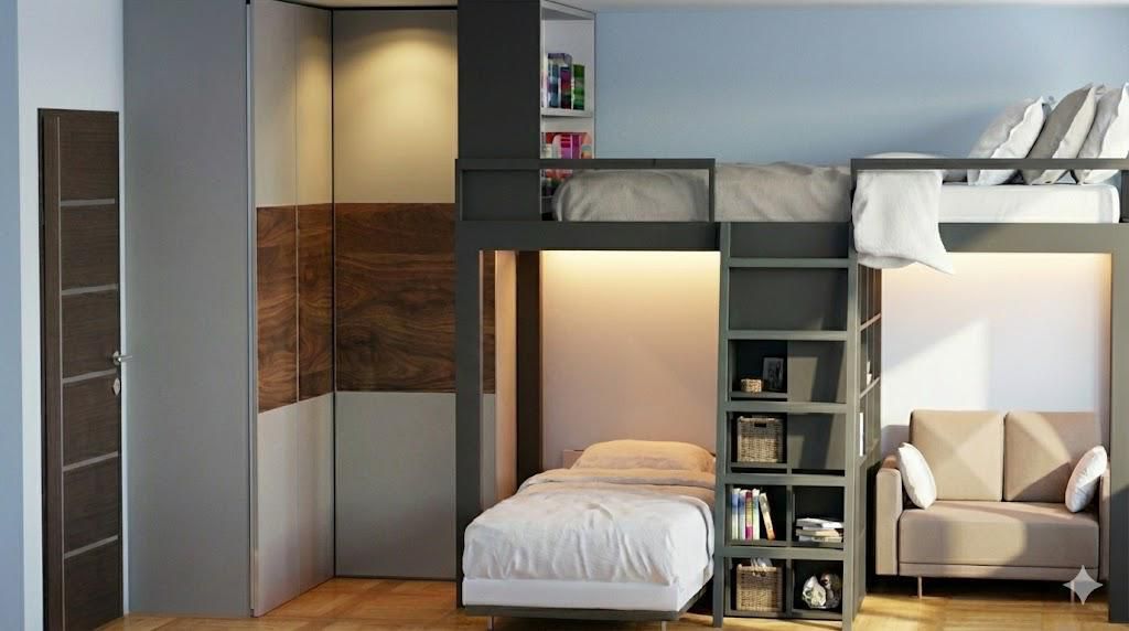 [Pre-Order] Solid Wood Bunk Bed Bedside Storage Shelf Unit Multifunctional Ladder Cabinet