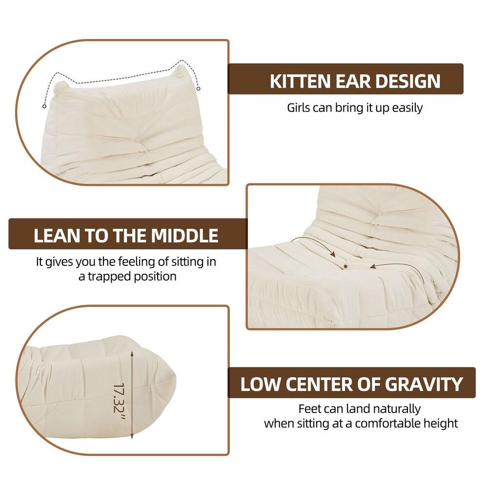 [PRE-ORDER] Modern Giant Lounge Sofa Caterpillar Design Bean Bag Chair for Bedroom & Living Room Fabric Upholstery