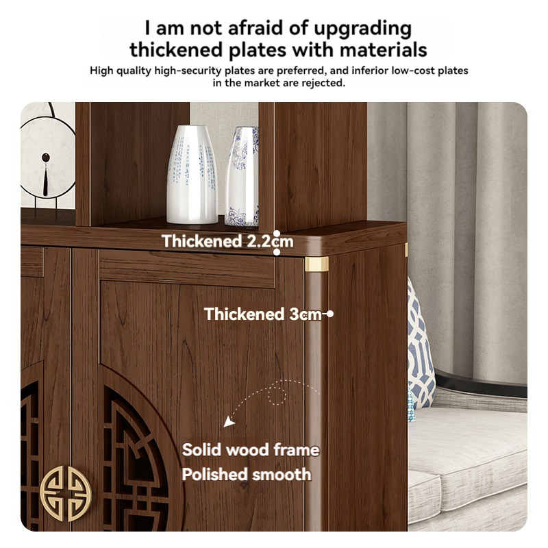 [Pre-order]  New Chinese partition cabinet Home door solid wood color foyer cabinet one wine cabinet storage cabinet living room entrance cabinet Shoe cabinet-Smart-Living