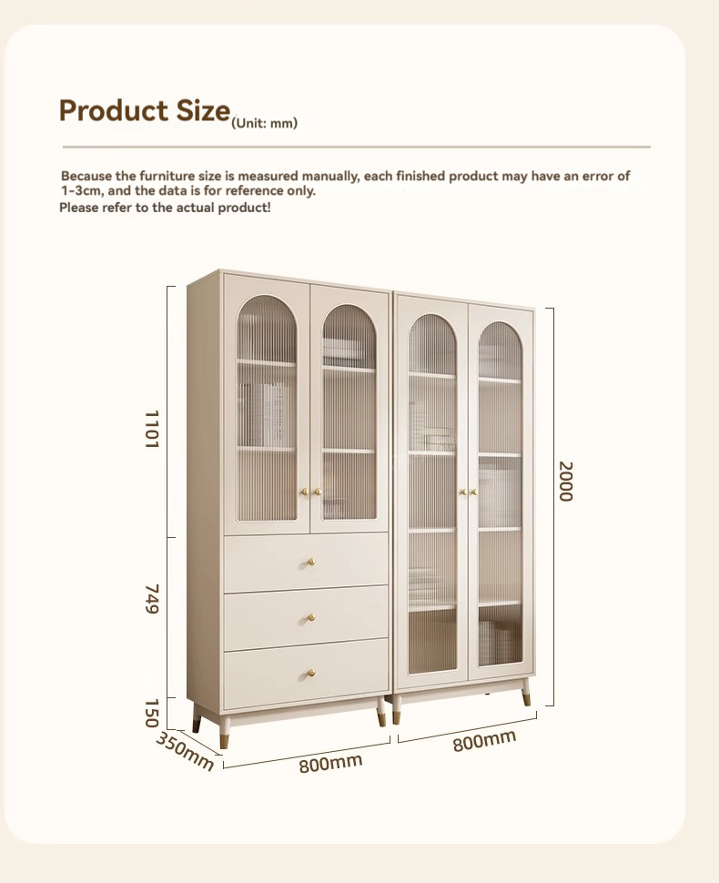 [Pre-order] Oulang Nordic simple bookcase bookcase with glass door bookcase modern living room floor-to-ceiling whole wall dustproof shelf storage cabinet-Smart-Living