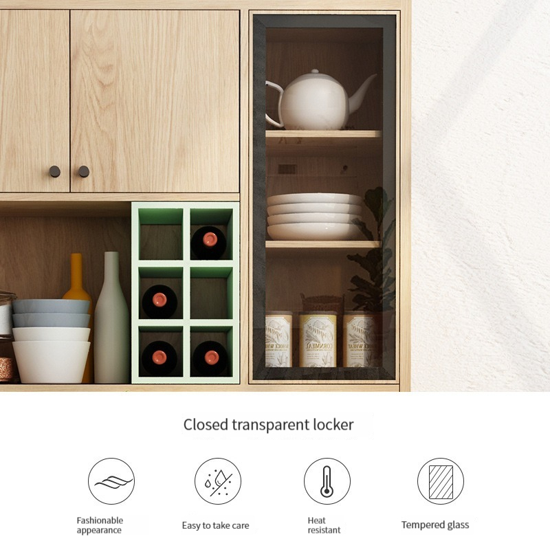 [Pre-order] Manufacturer's modern minimalist small-sized storage cabinet in natural wood color, with multiple functions, foldable dining table and chair combination-Smart-Living
