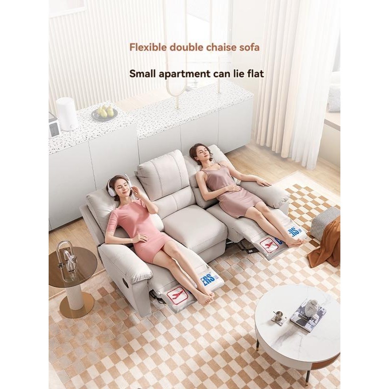 【Showroom】CHEERS First Class Small Apartment Living Room Fabric Sofa (3/1 Seater) With Manual Recliner -Smart-Living