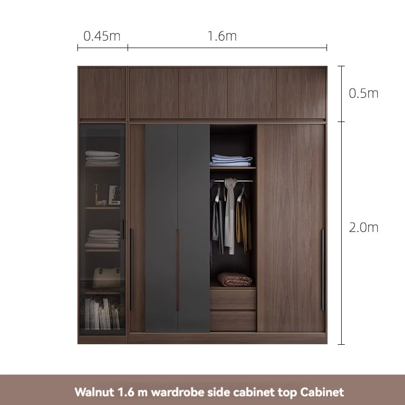 [Pre-order] Oulang Scandinavian modern bedroom sliding door three-door wardrobe simple assembly economy household sliding door wardrobe cabinet-Smart-Living