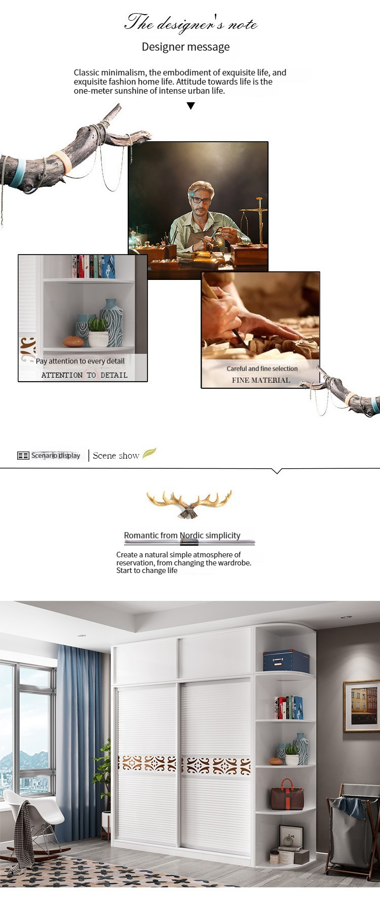 [Pre-order] Sliding door wardrobe, simple and modern style, suitable for bedroom and rental apartments. This easy-to-assemble economical and durable wardrobe is sturdy and reliable.-Smart-Living