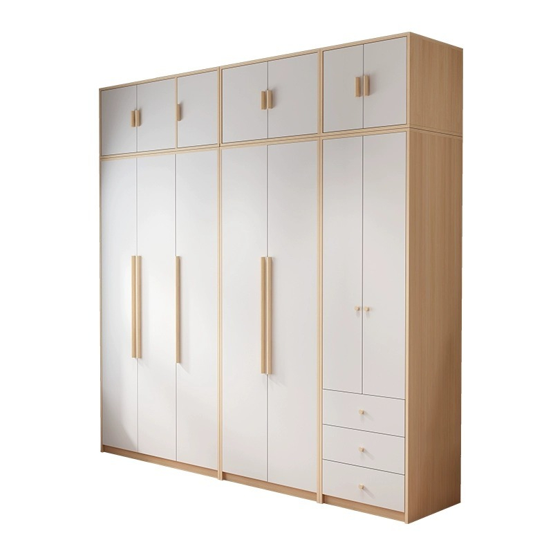 [Pre-order]  Wardrobe, family bedroom, minimalist modern cabinet with top cabinet, Nordic small unit, 2 two door, three door children's wardrobe-Smart-Living