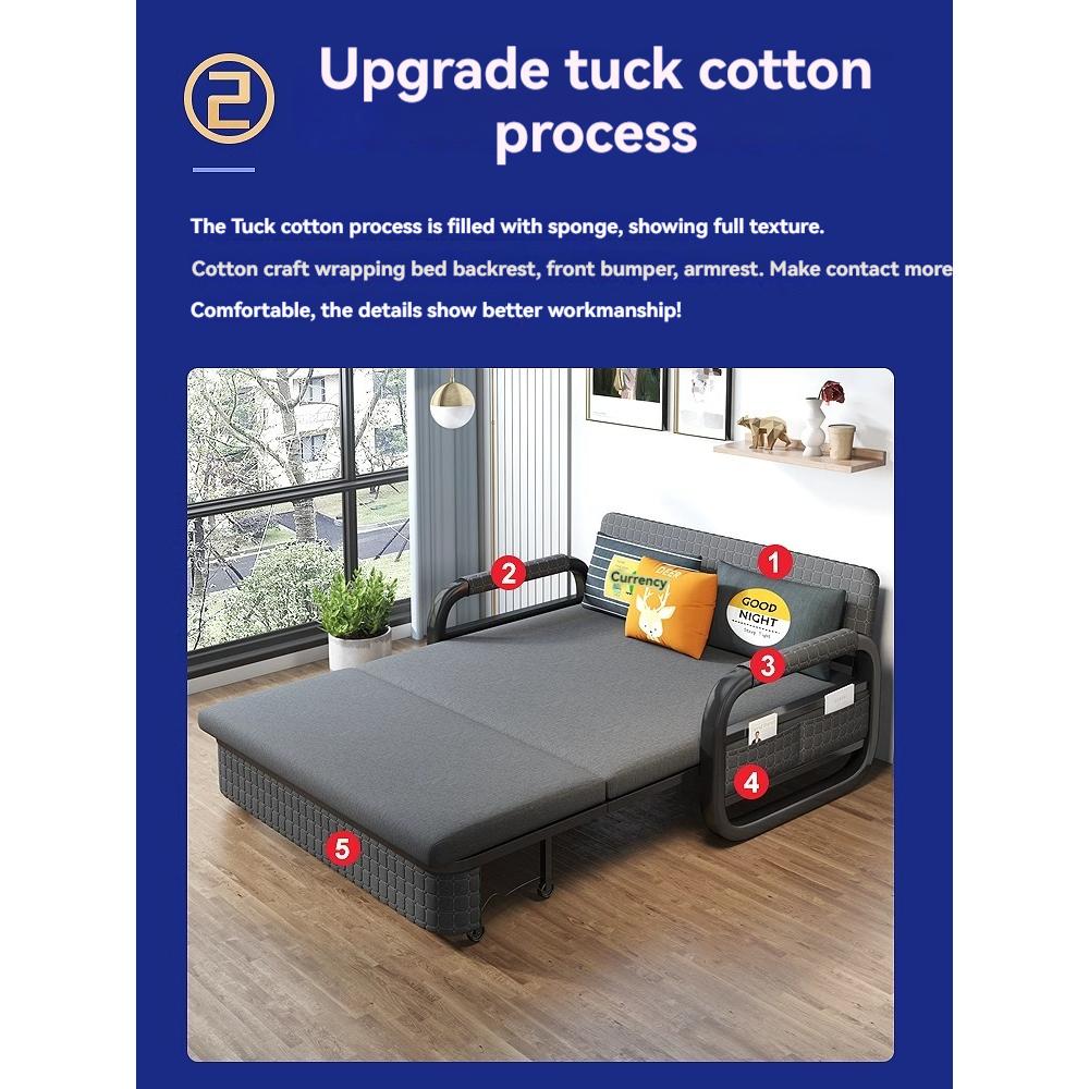 [Pre-order]  Sofa bed foldable dual-use multi-functional storage retractable balcony single double living room small apartment model-Smart-Living