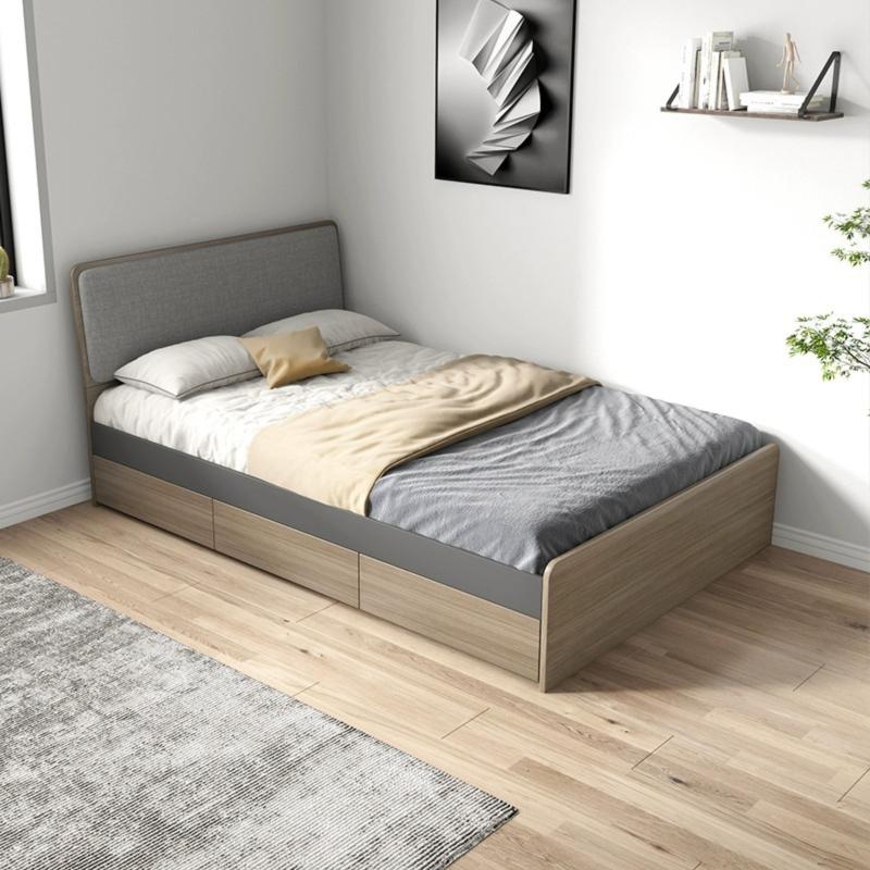 [Pre-order]  Nordic single bed, 1.2-meter small room study bed, household space saving, children's simple modern box storage bed-Smart-Living