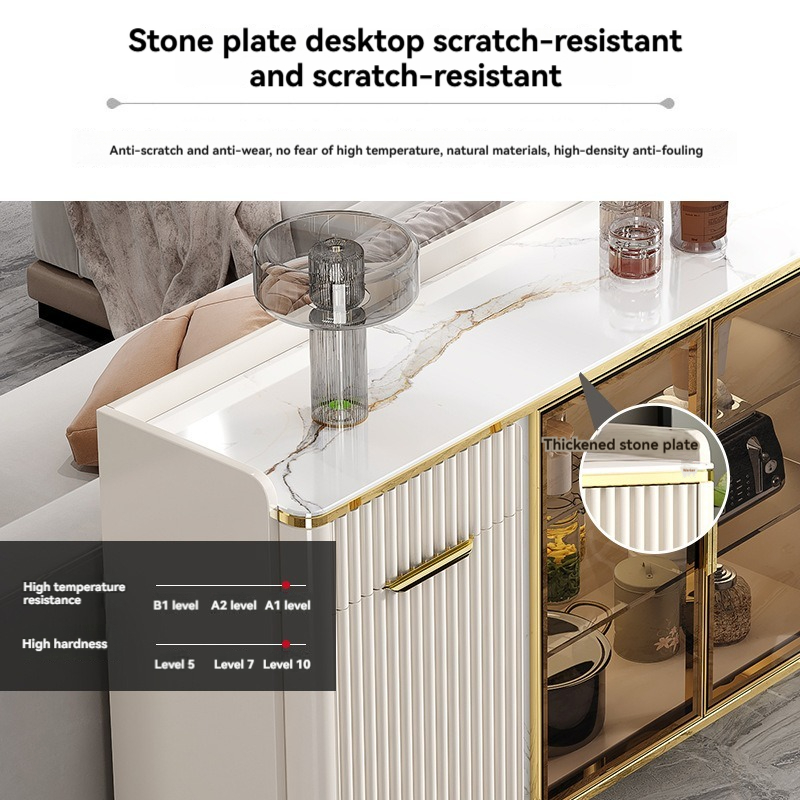 [pre order]Lacquered sideboard, modern minimalist living room, large capacity slate storage cabinet-Smart-Living